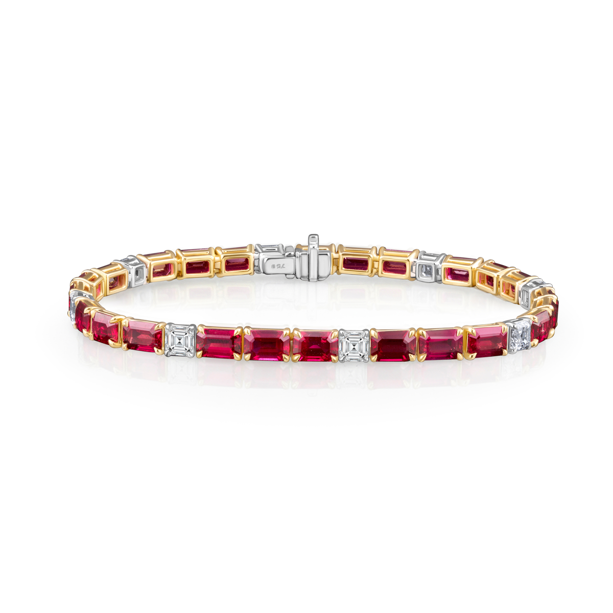 Ruby & Asscher Cut Diamond Bracelet | 17.82tw