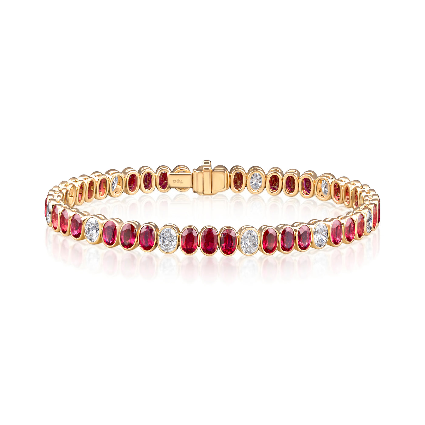 Oval Ruby & Diamond Bracelet | 13.89tw