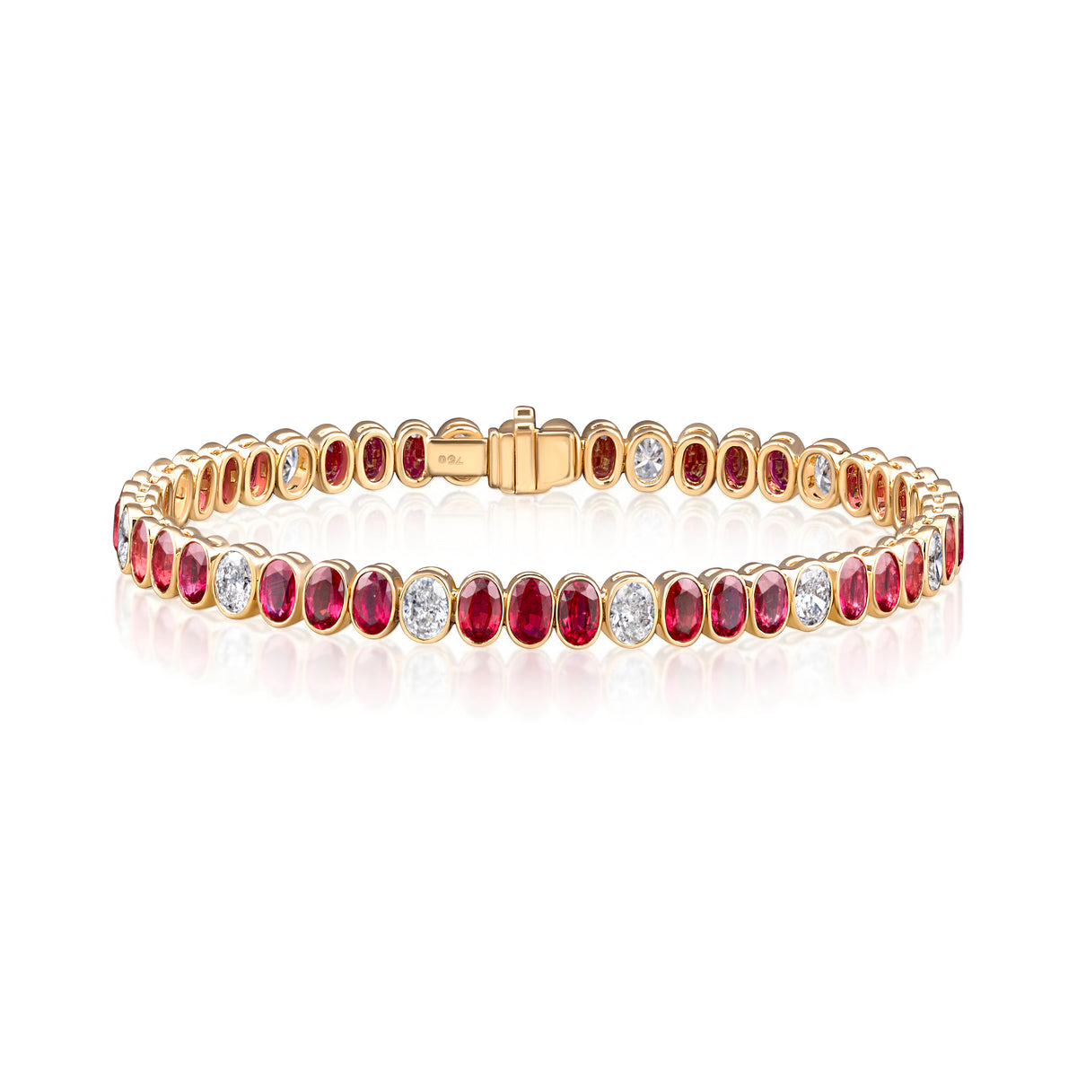 Oval Ruby & Diamond Bracelet | 13.89tw