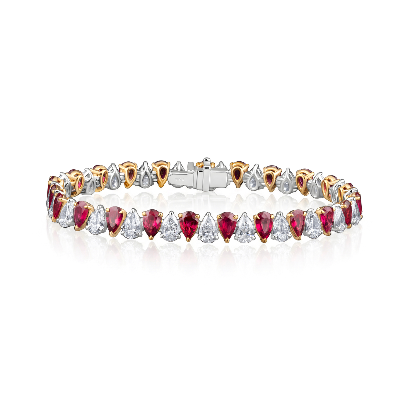 Pear Shape Ruby & Diamond Bracelet | 16.30tw