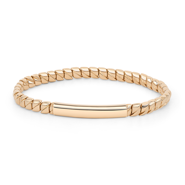 Square Link ID Plate Stretch Bracelet