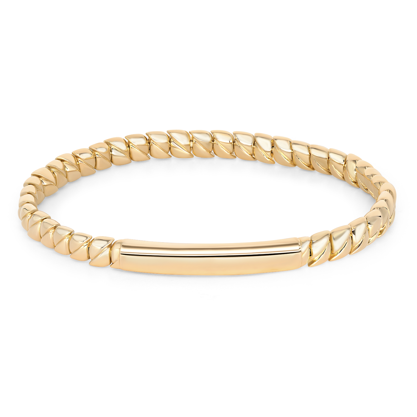 Square Link ID Stretch Bracelet