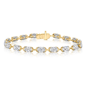 Oval Cut Diamond Bar Bracelet