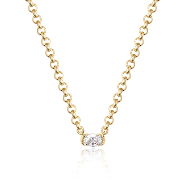 East West Oval Diamond Cuddle Necklace | .30ct
