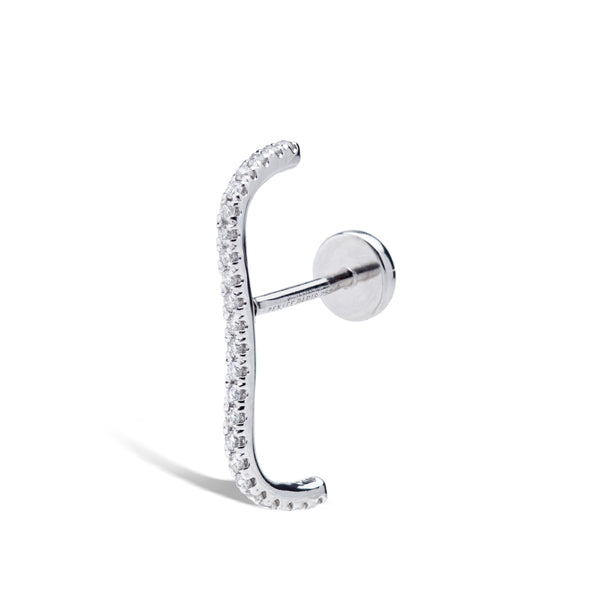 Diamond Curved Bar Earring EA76669-WG