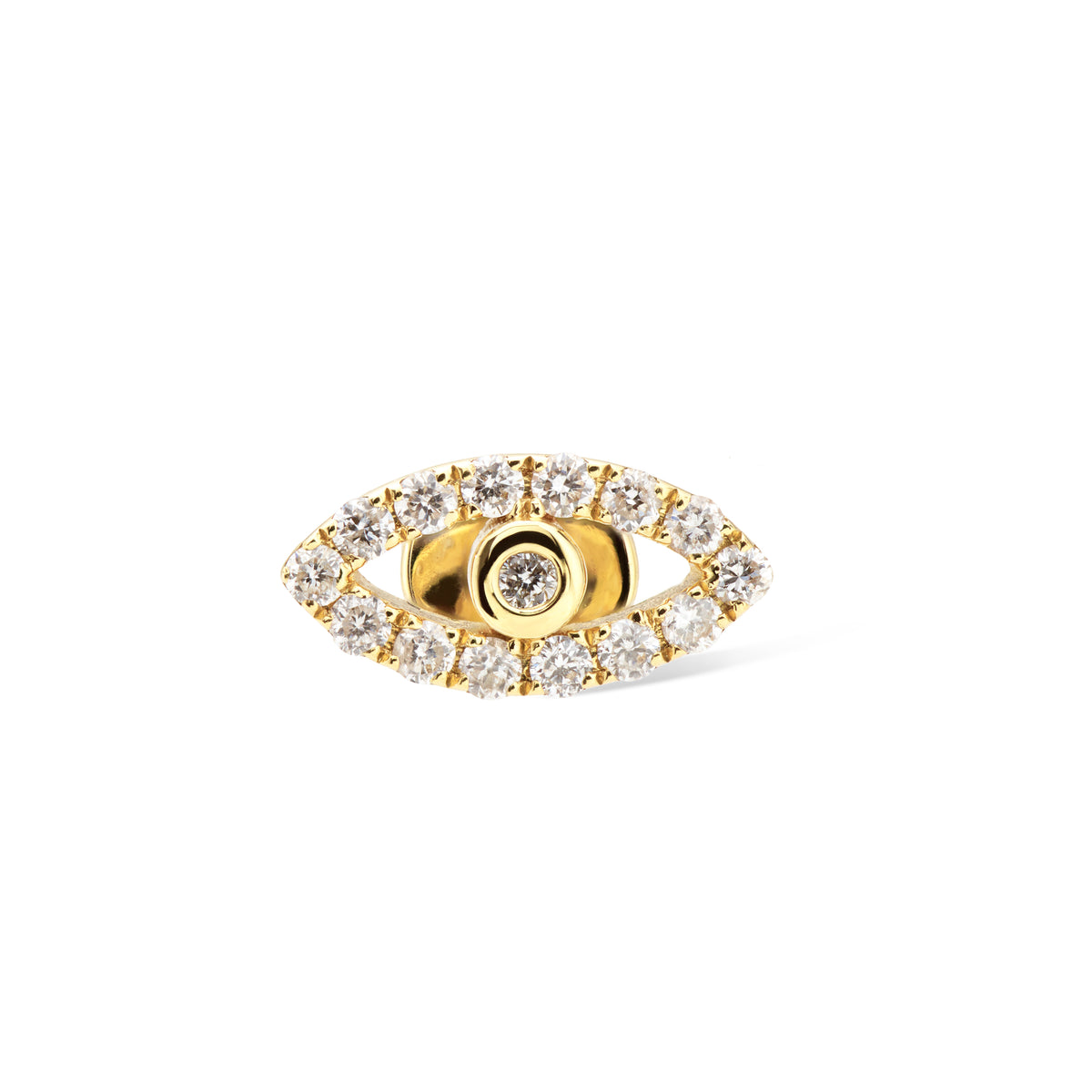 Diamond Pave Evil Eye Stud Earring EA77341-YG