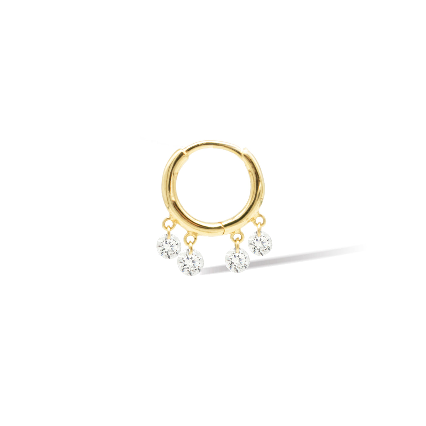 Single Diamond Hoop Earring | 0.18tw