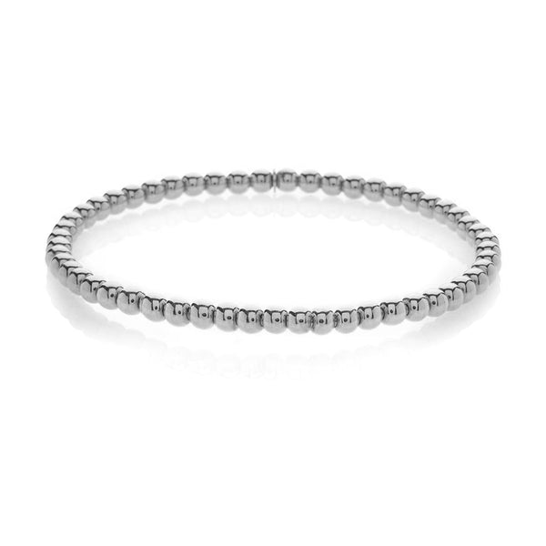 Small White Gold Bead Stretch Bracelet