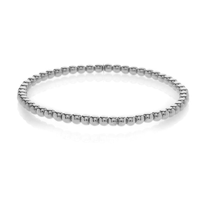 Small White Gold Bead Stretch Bracelet