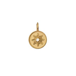 Round Compass Diamond Charm