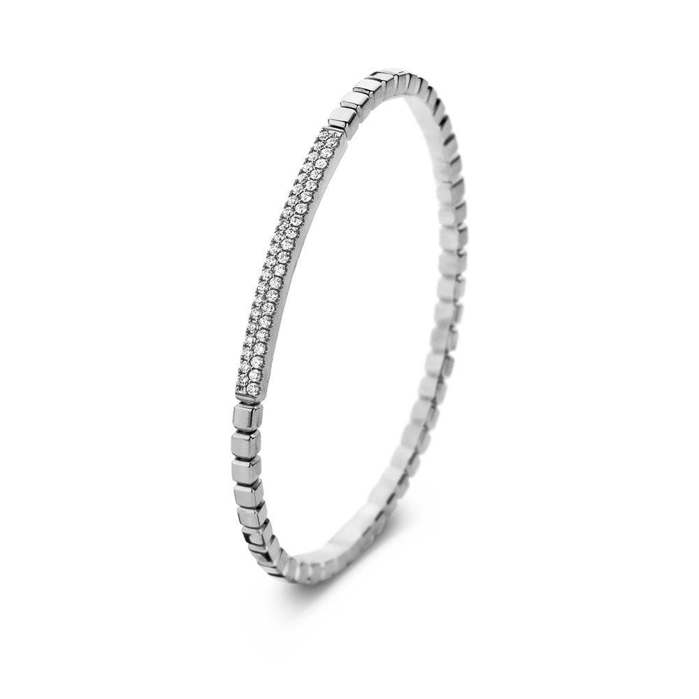 Two Row Diamond Bar Stretch Bracelet | .46tw