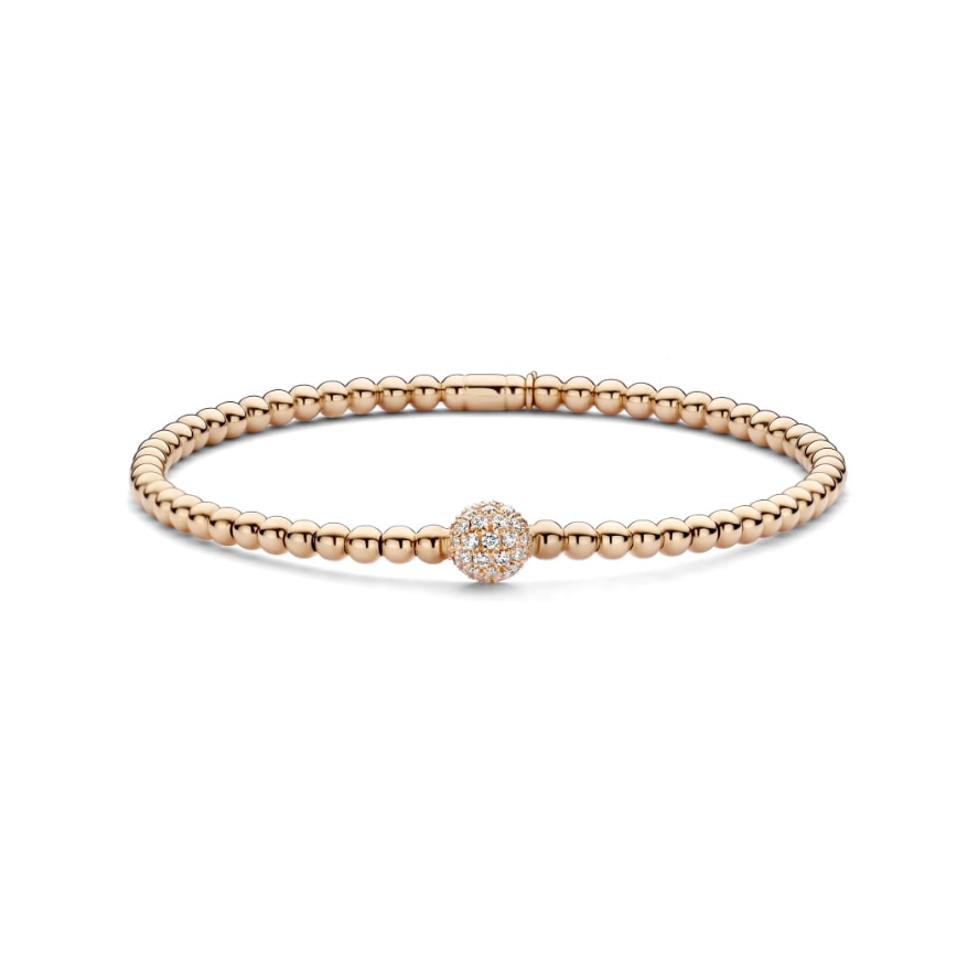 Diamond Dome Bead Stretch Bracelet | .30tw