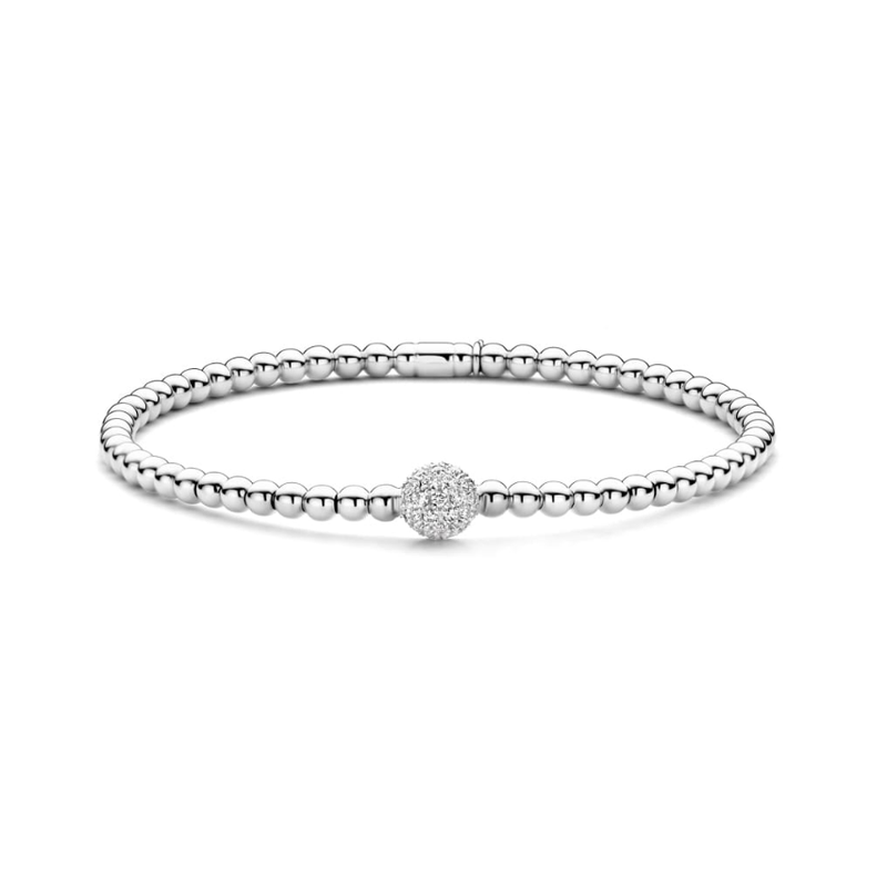 Diamond Dome Bead Stretch Bracelet | .30tw