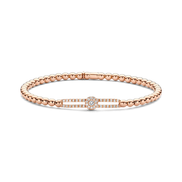 Diamond Flower on Open Diamond Bar Stretch Bracelet | .25tw