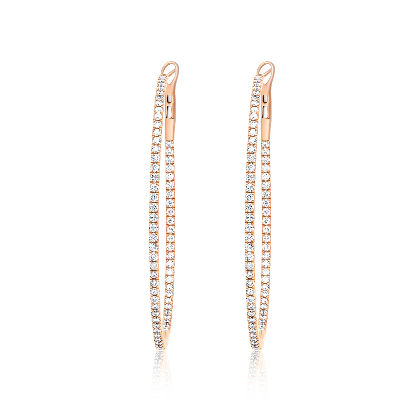 XL Inside Outside Diamond Hoop Earrings