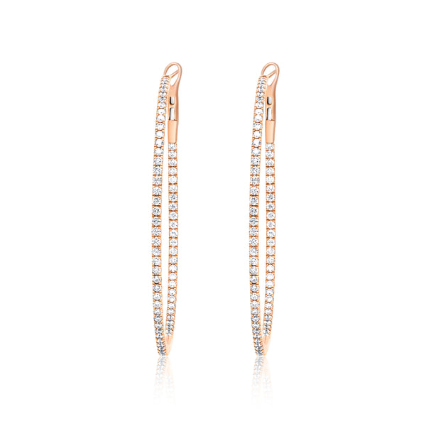 XL Inside Outside Diamond Hoop Earrings