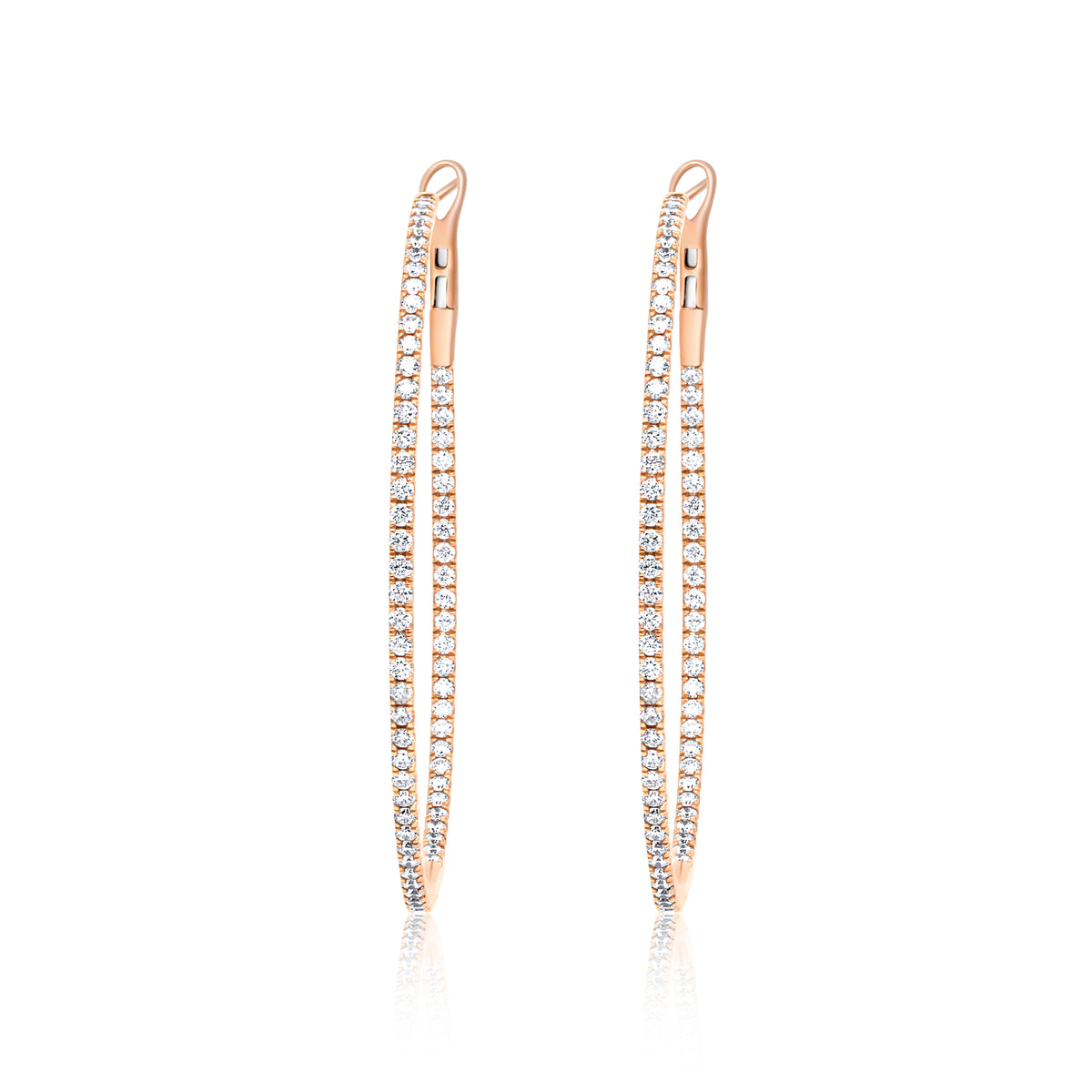 XL Inside Outside Diamond Hoop Earrings