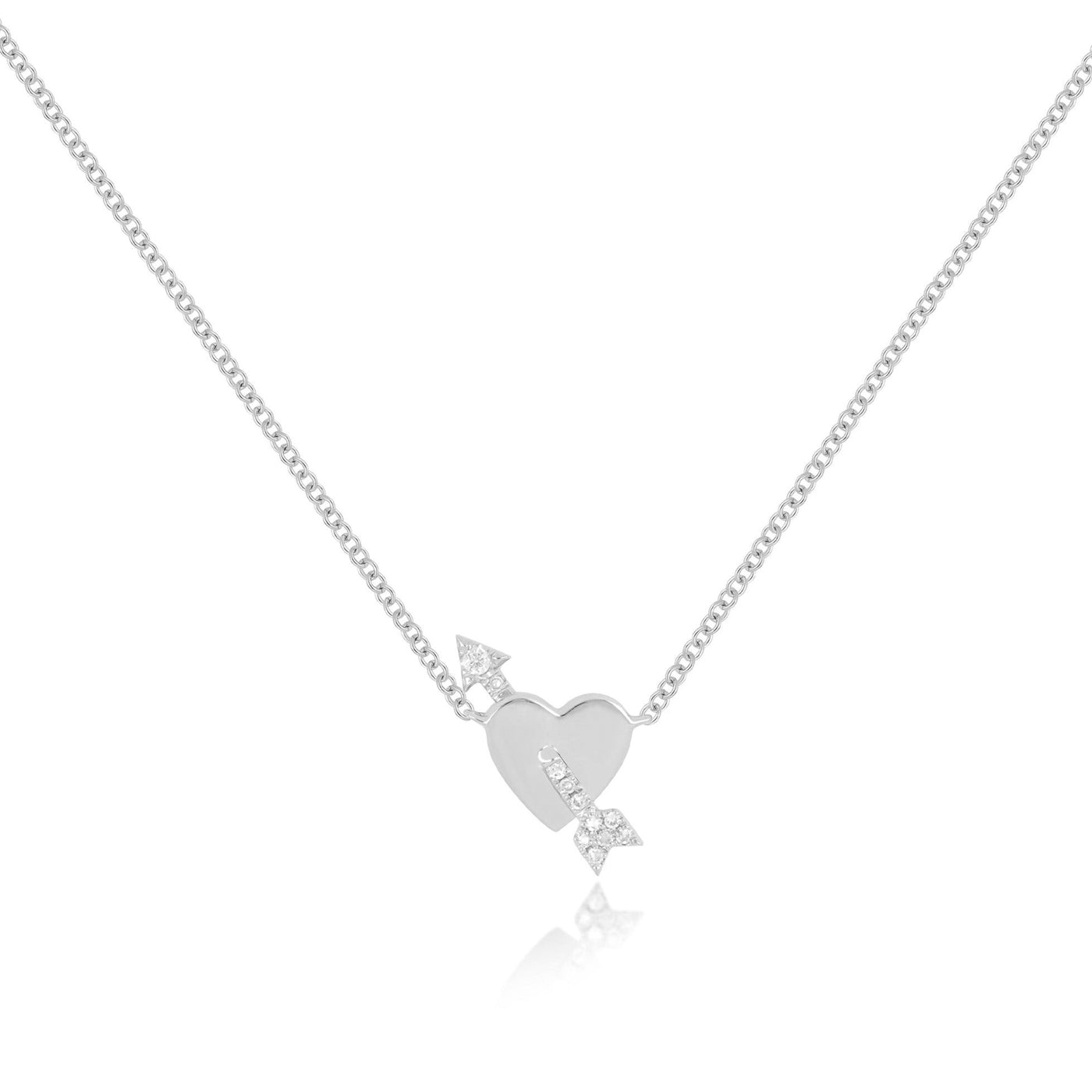 Diamond Arrow Heart Necklace