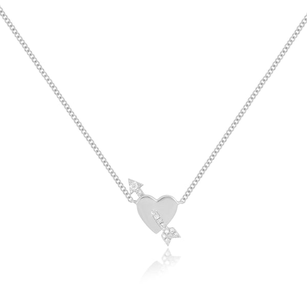Diamond Arrow Heart Necklace