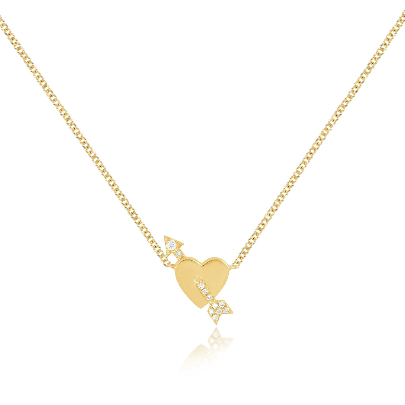 Diamond Arrow Heart Necklace