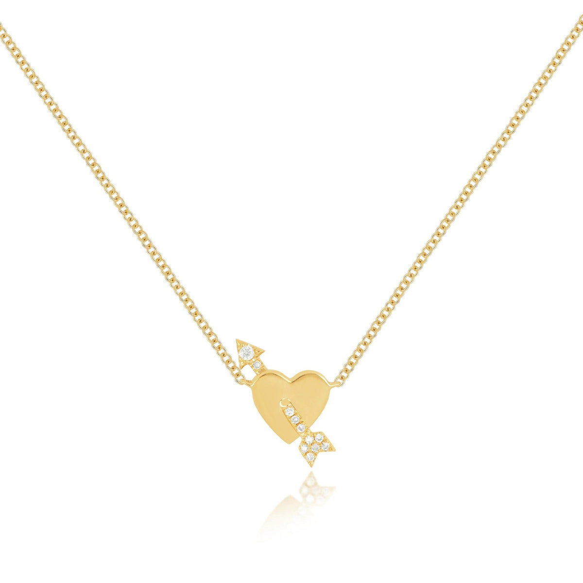 Diamond Arrow Heart Necklace