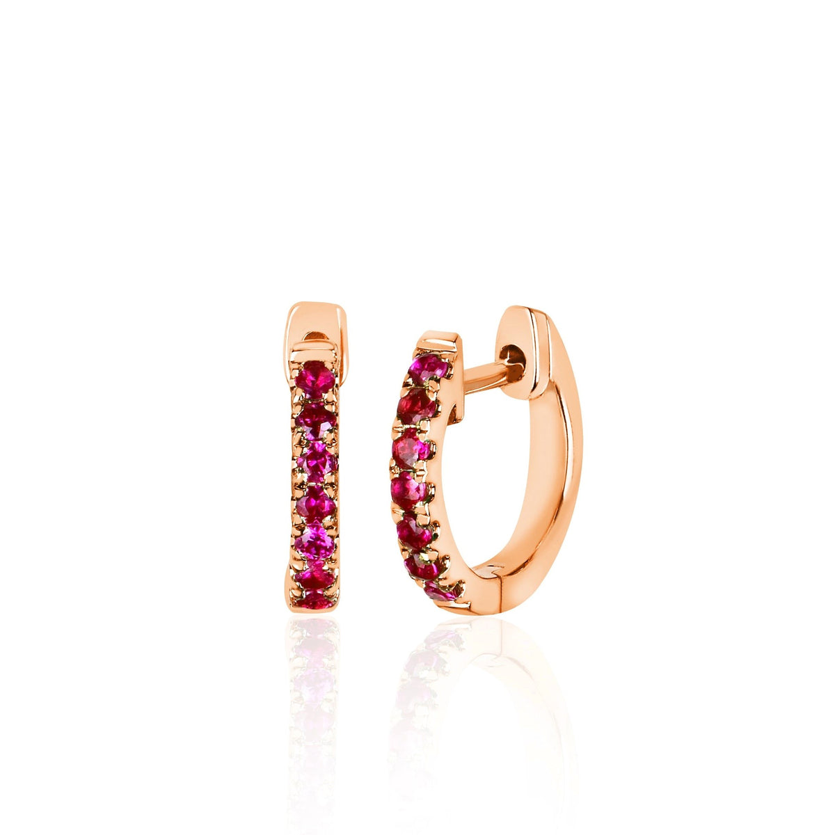 Single Ruby Huggie Earring