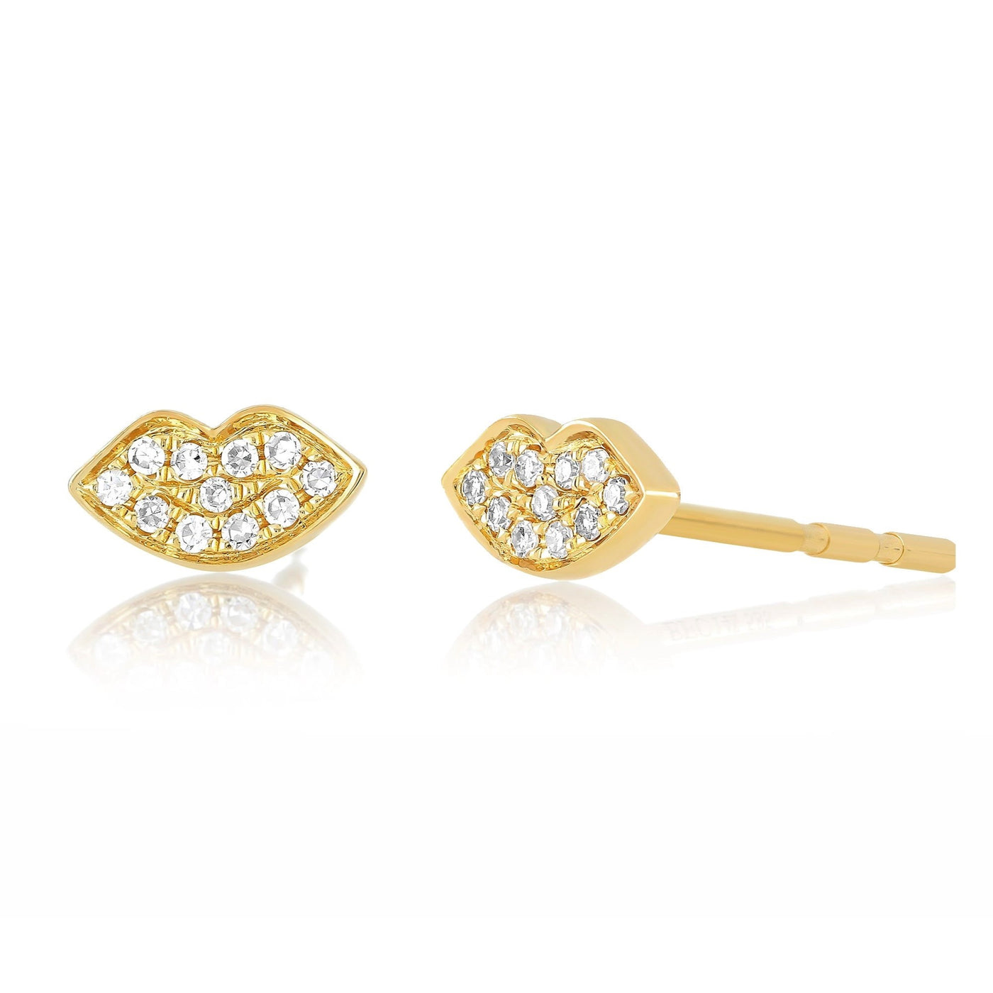 Diamond Pavé Lip Stud Earrings | .05tw