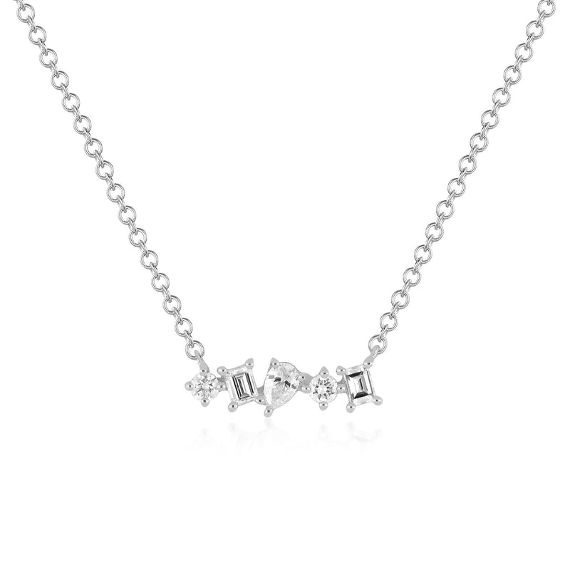 Mini Mixed Diamond Bar Necklace | 0.18tw