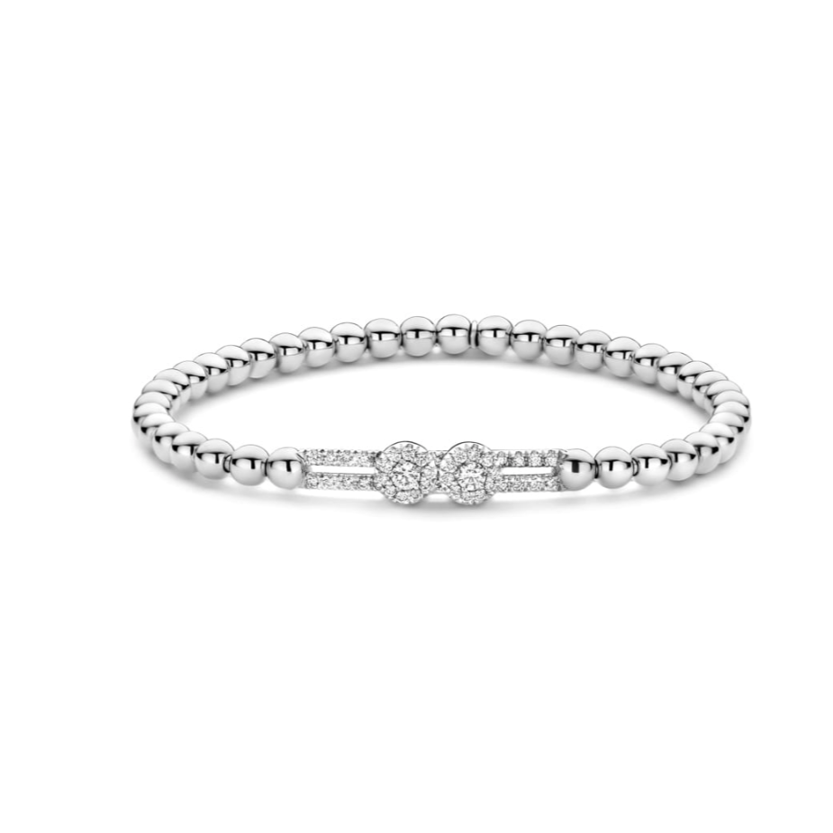 Diamond Flower Bar Stretch Bracelet | .51tw