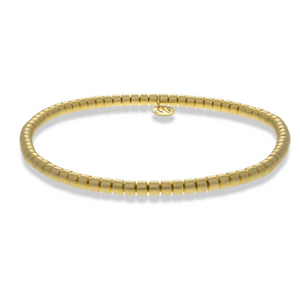 Brushed Yellow Gold Stretch Bracelet