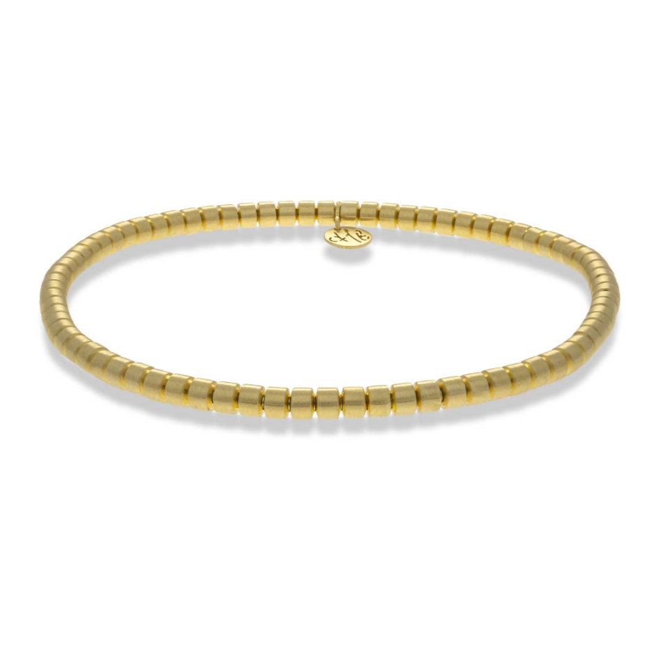 Brushed Flat Bead Stretch Bracelet