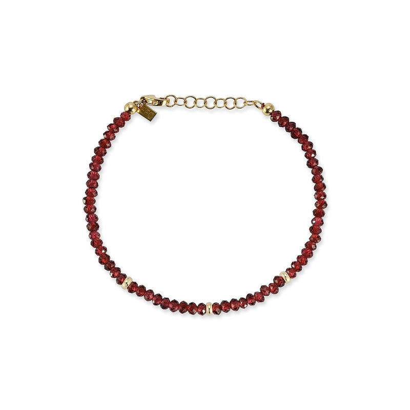 Garnet Bead Bracelet
