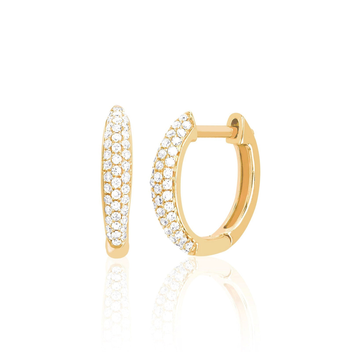 Single Diamond Huggie Earrings