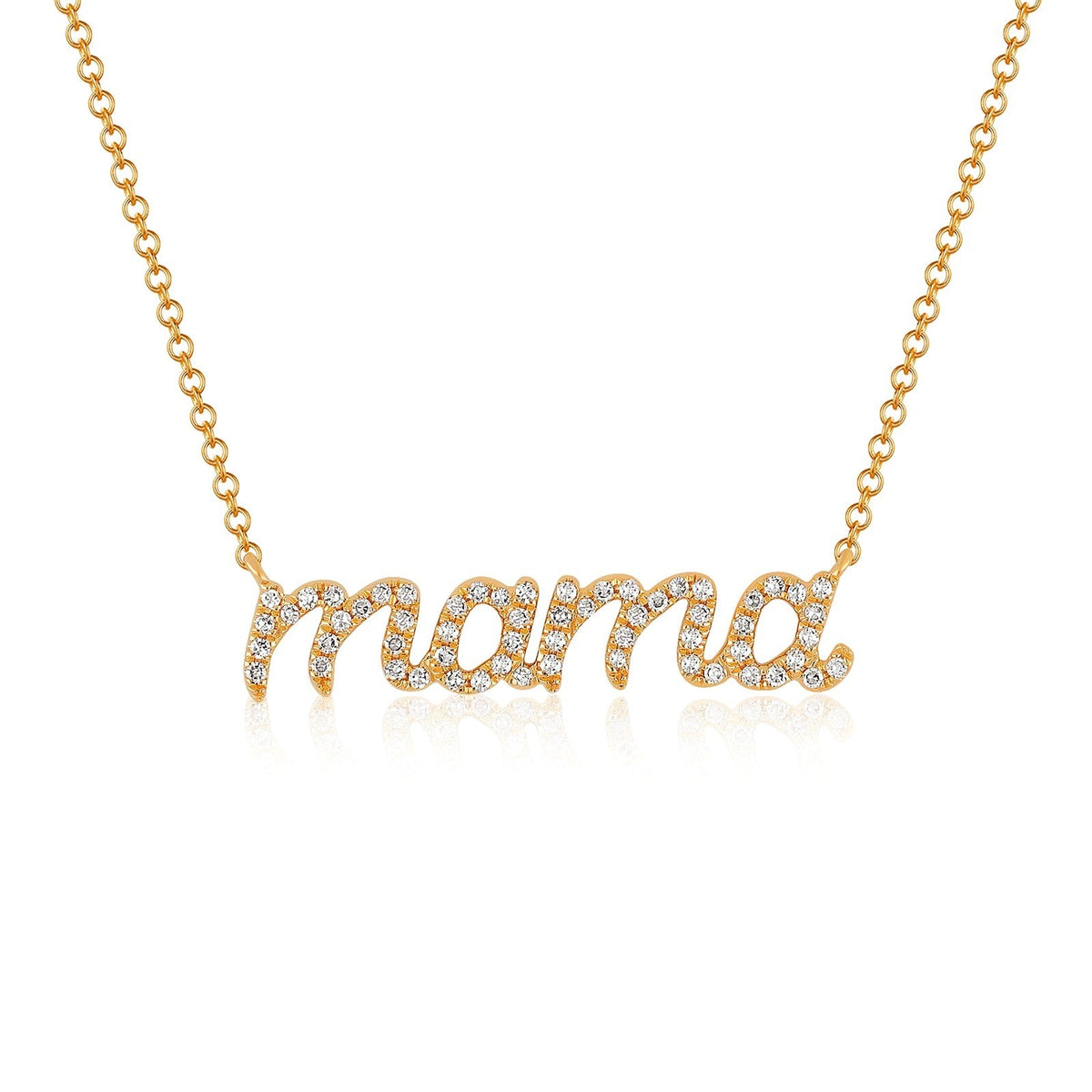 Diamond Script "Mama" Necklace