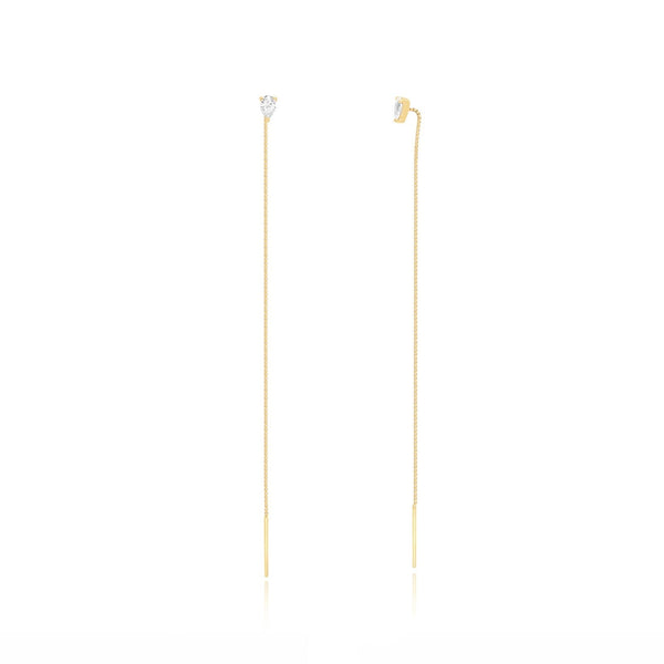 Pear Shape Diamond Chain Earrings