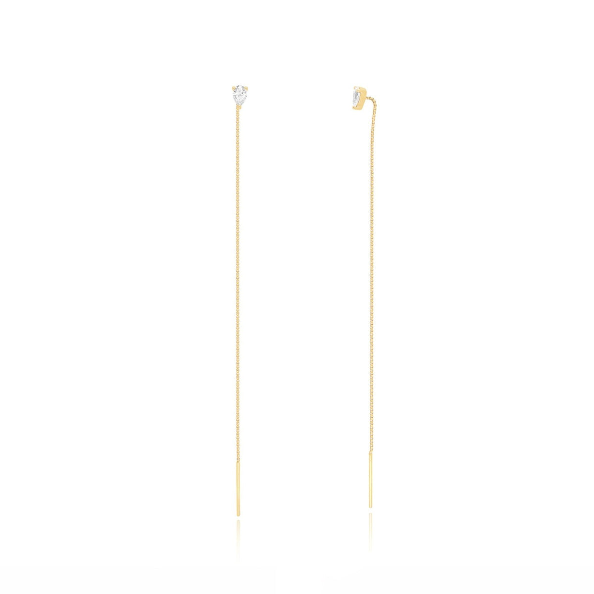 Pear Shape Diamond Chain Earrings