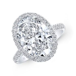 Oval Cut & Round Pavé Diamond Ring | 5.56tw