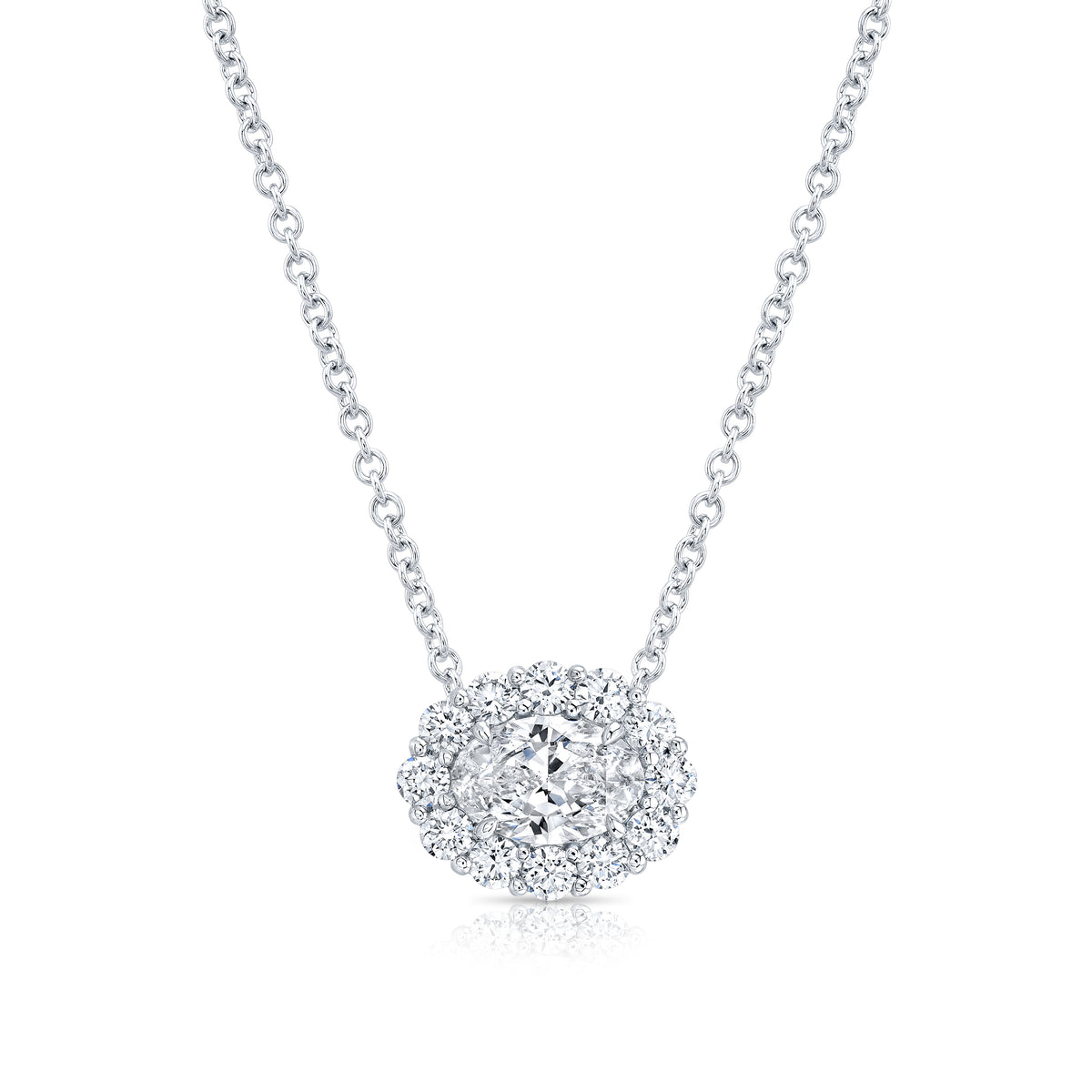 Oval Cut & Round Brilliant Diamond Necklace