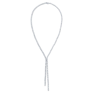 Round Brilliant & Pear Shape Diamond Lariat Necklace