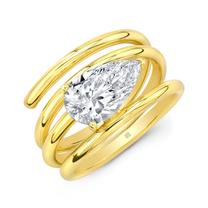 Spiral Pear Shape Diamond Ring |  2.01ct