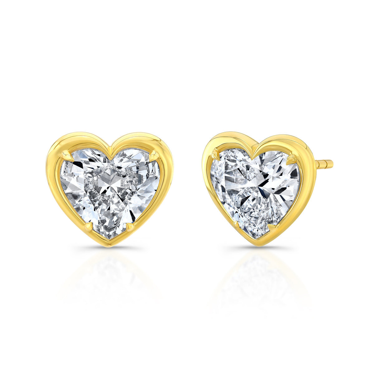 Heart Shape Diamond Stud Earrings | 3.02tw