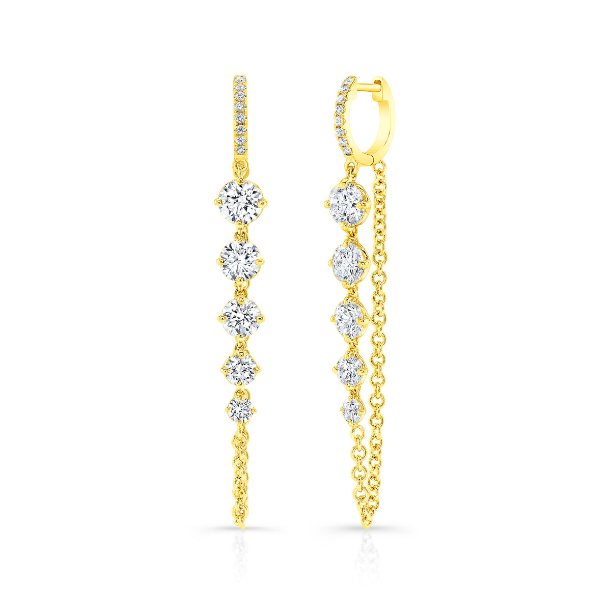 Diamond Chain Huggie Earrings