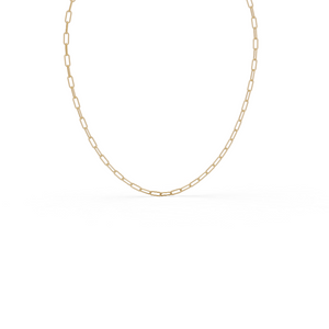 Alternating Polished & Fluted Paperclip Link Necklace