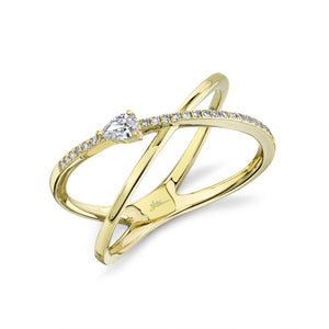 Diamond Criss Cross Ring