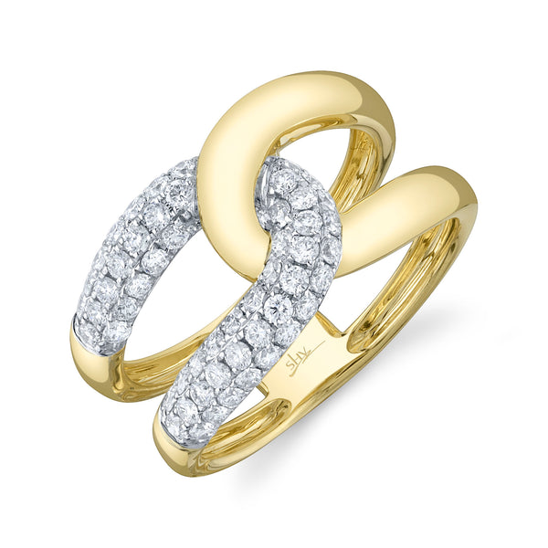 Diamond Interlocking Loop Ring