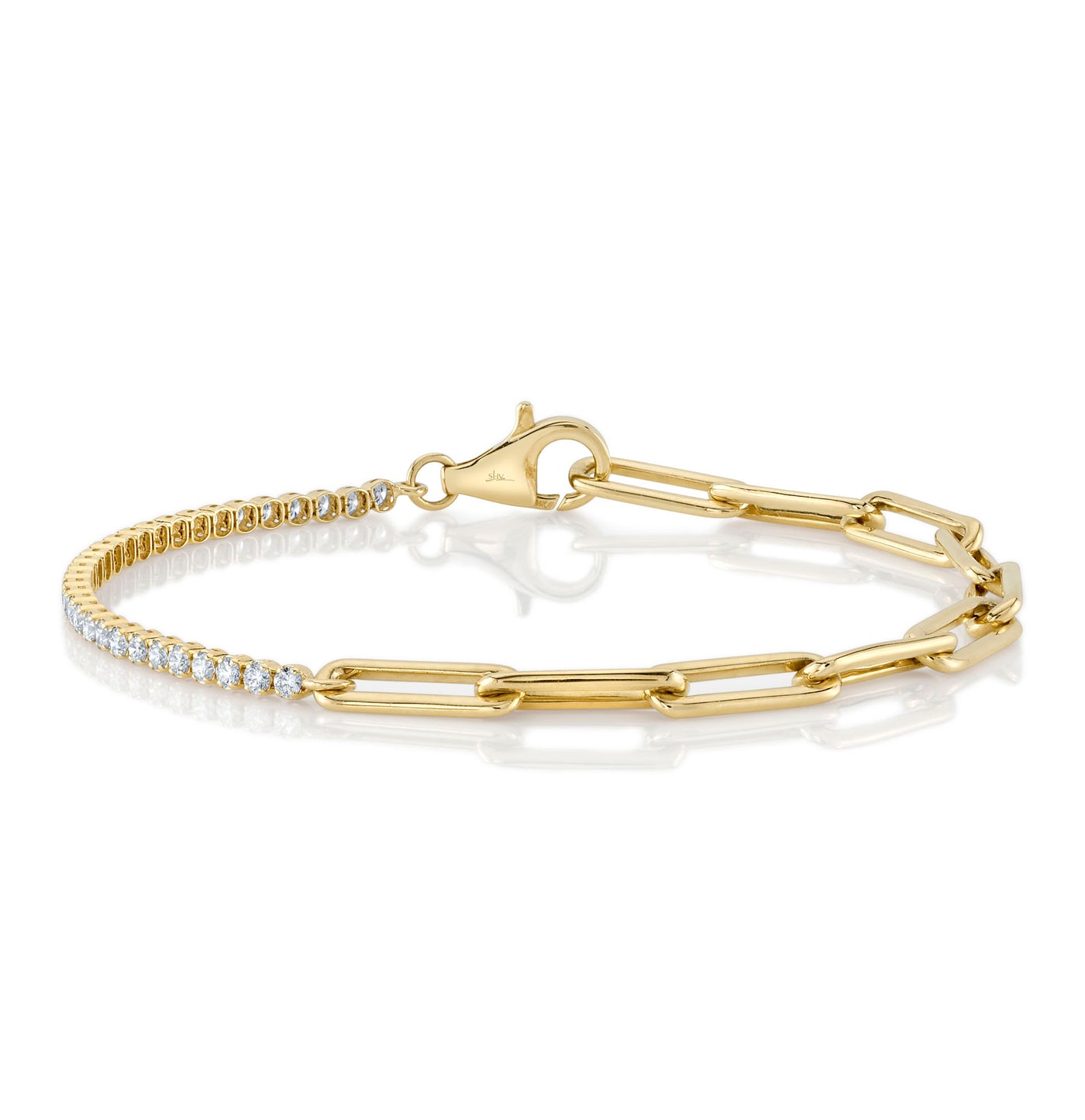 Diamond Paperclip Link Bracelet