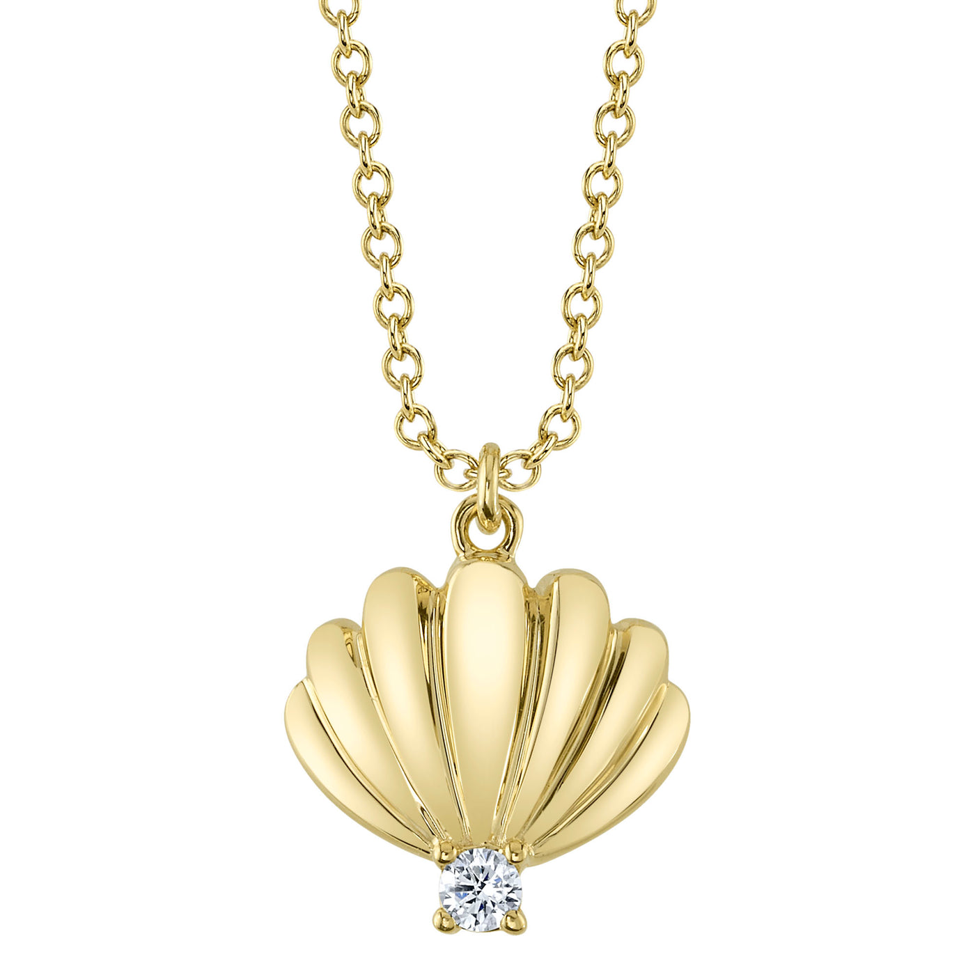 Diamond Pavé Shell Pendant