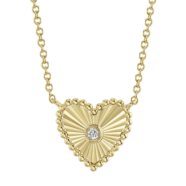 Textured Heart Necklace | .02ct