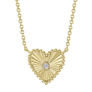 Textured Heart Necklace | .02ct