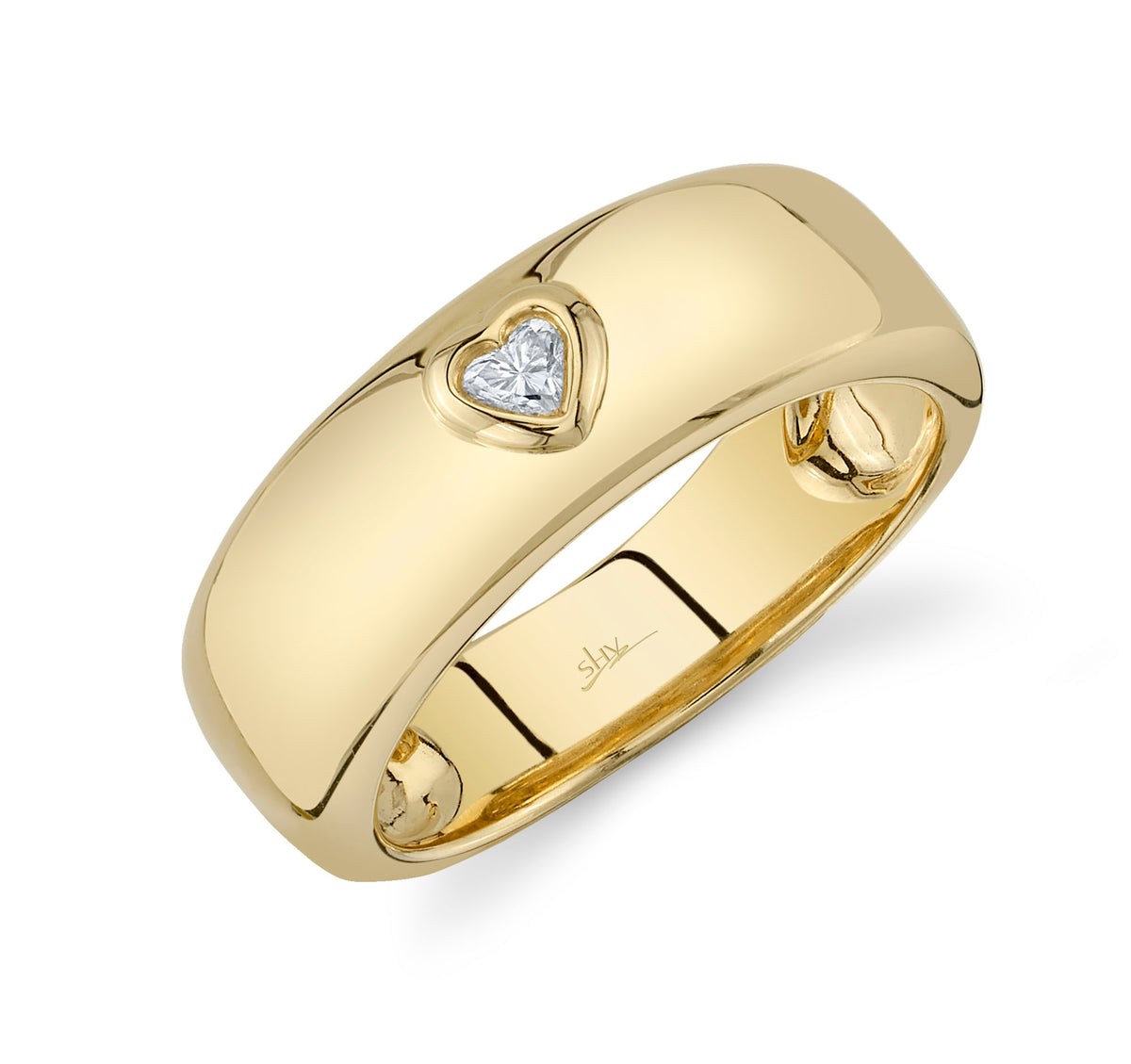 Bezel Set Heart Shape Diamond Band